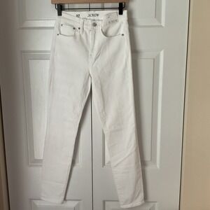J. Crew 9" Mid Rise Toothpick Jean White Stretch Classic Ankle Skinny 27 NWT‎